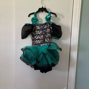Wiseman Kids Sequin Tutu Costume - Black and Green
